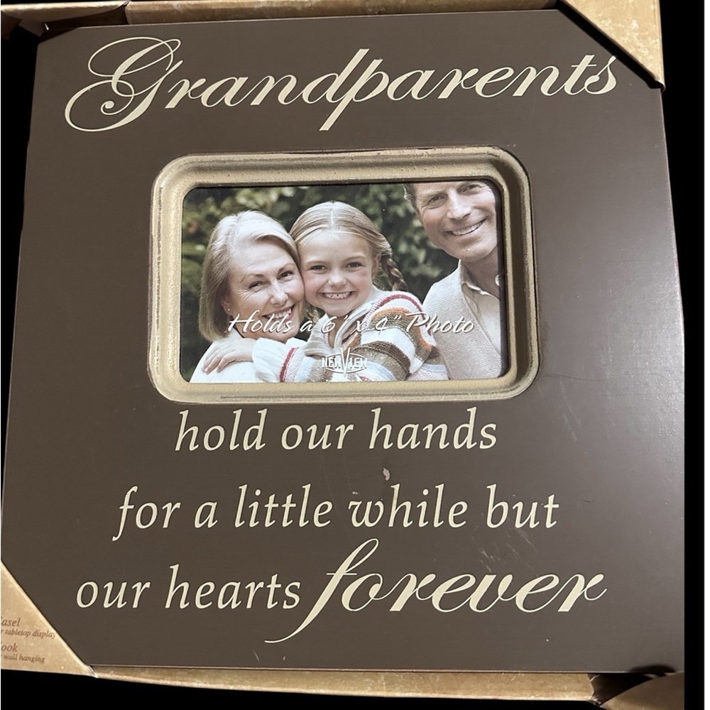 Grandparents Sentiment Wooden Photo Frame - Brown